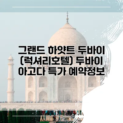 그랜드 하얏트 두바이 (럭셔리호텔) 두바이 아고다 특가 예약정보