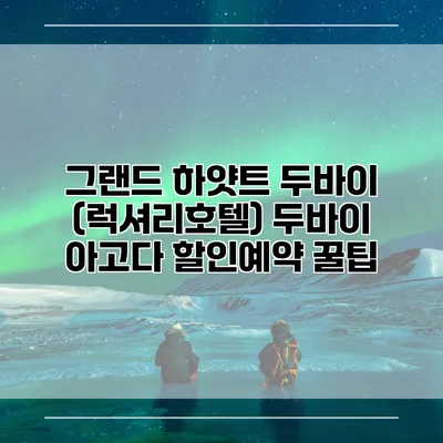 그랜드 하얏트 두바이 (럭셔리호텔) 두바이 아고다 할인예약 꿀팁