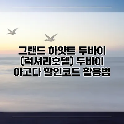 그랜드 하얏트 두바이 (럭셔리호텔) 두바이 아고다 할인코드 활용법