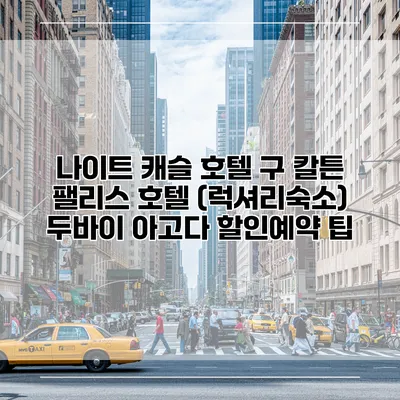나이트 캐슬 호텔 구 칼튼 팰리스 호텔 (럭셔리숙소) 두바이 아고다 할인예약 팁