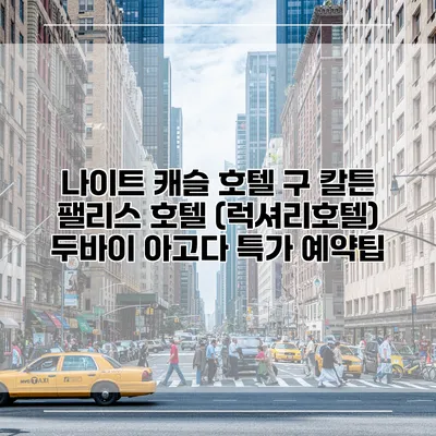 나이트 캐슬 호텔 구 칼튼 팰리스 호텔 (럭셔리호텔) 두바이 아고다 특가 예약팁