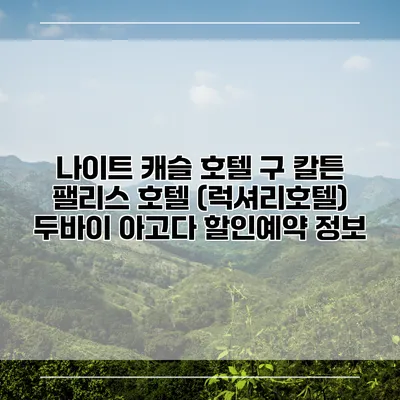 나이트 캐슬 호텔 구 칼튼 팰리스 호텔 (럭셔리호텔) 두바이 아고다 할인예약 정보