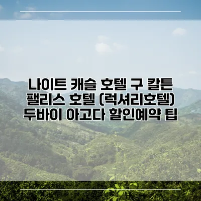 나이트 캐슬 호텔 구 칼튼 팰리스 호텔 (럭셔리호텔) 두바이 아고다 할인예약 팁