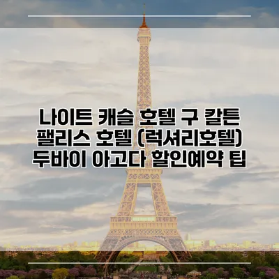 나이트 캐슬 호텔 구 칼튼 팰리스 호텔 (럭셔리호텔) 두바이 아고다 할인예약 팁