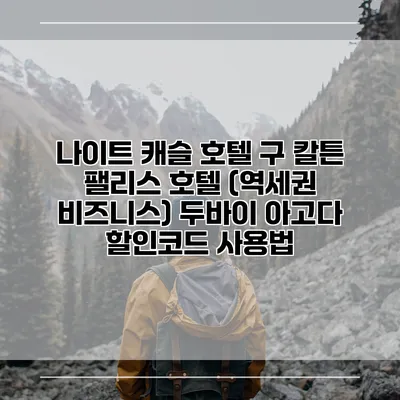 나이트 캐슬 호텔 구 칼튼 팰리스 호텔 (역세권 비즈니스) 두바이 아고다 할인코드 사용법