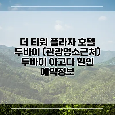 더 타워 플라자 호텔 두바이 (관광명소근처) 두바이 아고다 할인 예약정보