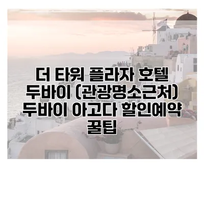 더 타워 플라자 호텔 두바이 (관광명소근처) 두바이 아고다 할인예약 꿀팁