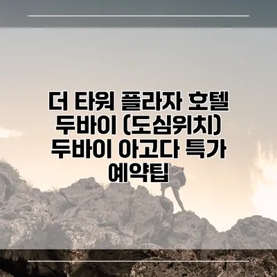 더 타워 플라자 호텔 두바이 (도심위치) 두바이 아고다 특가 예약팁