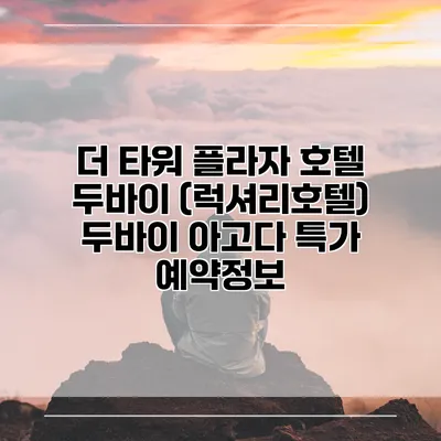 더 타워 플라자 호텔 두바이 (럭셔리호텔) 두바이 아고다 특가 예약정보