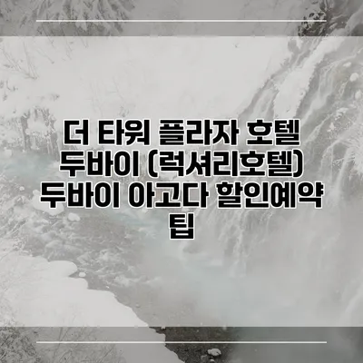 더 타워 플라자 호텔 두바이 (럭셔리호텔) 두바이 아고다 할인예약 팁
