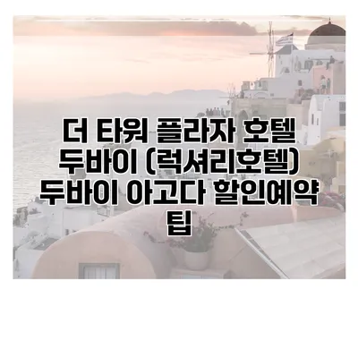 더 타워 플라자 호텔 두바이 (럭셔리호텔) 두바이 아고다 할인예약 팁