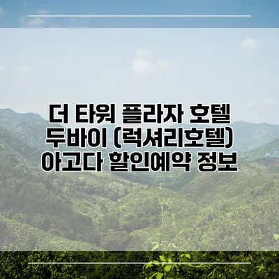 더 타워 플라자 호텔 두바이 (럭셔리호텔) 아고다 할인예약 정보