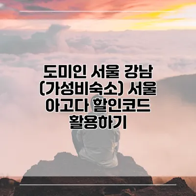 도미인 서울 강남 (가성비숙소) 서울 아고다 할인코드 활용하기