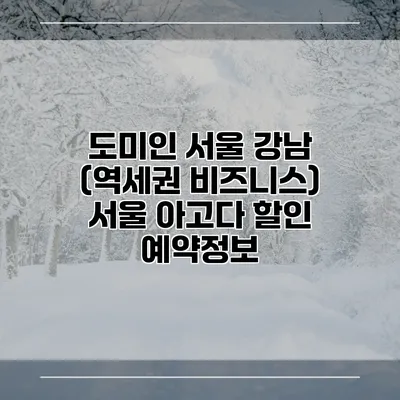 도미인 서울 강남 (역세권 비즈니스) 서울 아고다 할인 예약정보