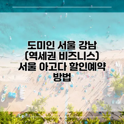 도미인 서울 강남 (역세권 비즈니스) 서울 아고다 할인예약 방법