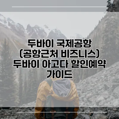 두바이 국제공항 (공항근처 비즈니스) 두바이 아고다 할인예약 가이드