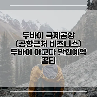 두바이 국제공항 (공항근처 비즈니스) 두바이 아고다 할인예약 꿀팁
