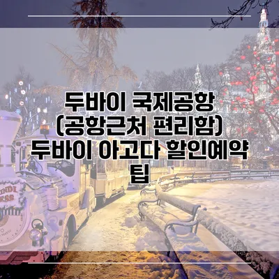 두바이 국제공항 (공항근처 편리함) 두바이 아고다 할인예약 팁