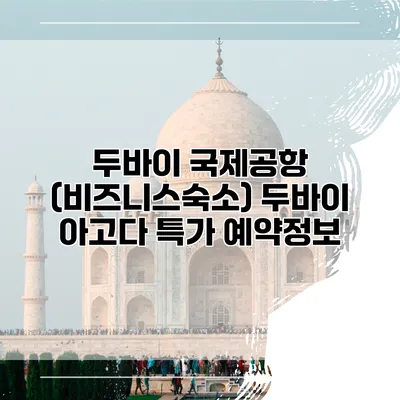 두바이 국제공항 (비즈니스숙소) 두바이 아고다 특가 예약정보