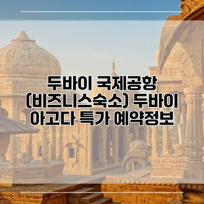 두바이 국제공항 (비즈니스숙소) 두바이 아고다 특가 예약정보