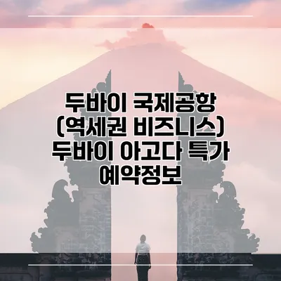 두바이 국제공항 (역세권 비즈니스) 두바이 아고다 특가 예약정보