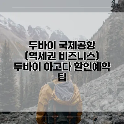 두바이 국제공항 (역세권 비즈니스) 두바이 아고다 할인예약 팁