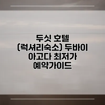 두싯 호텔 (럭셔리숙소) 두바이 아고다 최저가 예약가이드