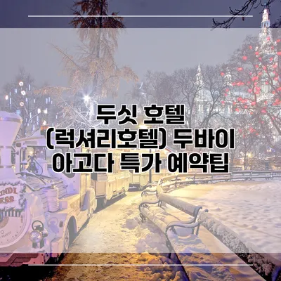 두싯 호텔 (럭셔리호텔) 두바이 아고다 특가 예약팁