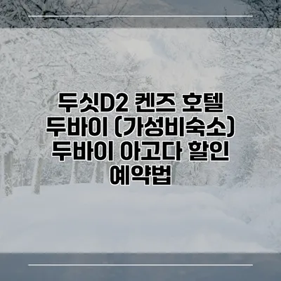 두싯D2 켄즈 호텔 두바이 (가성비숙소) 두바이 아고다 할인 예약법