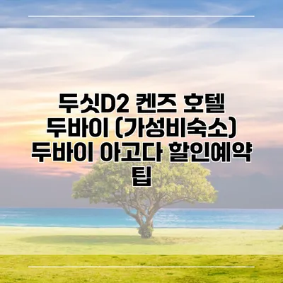 두싯D2 켄즈 호텔 두바이 (가성비숙소) 두바이 아고다 할인예약 팁