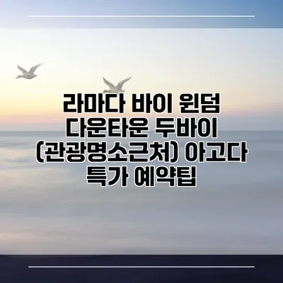 라마다 바이 윈덤 다운타운 두바이 (관광명소근처) 아고다 특가 예약팁