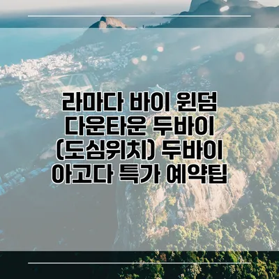 라마다 바이 윈덤 다운타운 두바이 (도심위치) 두바이 아고다 특가 예약팁