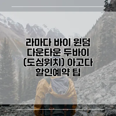 라마다 바이 윈덤 다운타운 두바이 (도심위치) 아고다 할인예약 팁