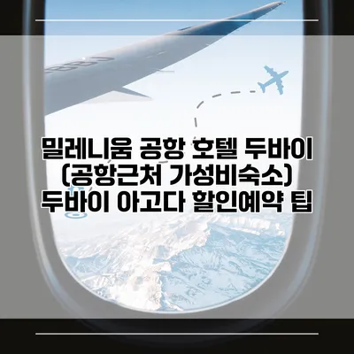 밀레니움 공항 호텔 두바이 (공항근처 가성비숙소) 두바이 아고다 할인예약 팁