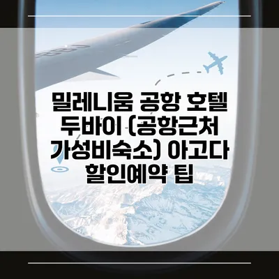 밀레니움 공항 호텔 두바이 (공항근처 가성비숙소) 아고다 할인예약 팁