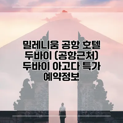 밀레니움 공항 호텔 두바이 (공항근처) 두바이 아고다 특가 예약정보