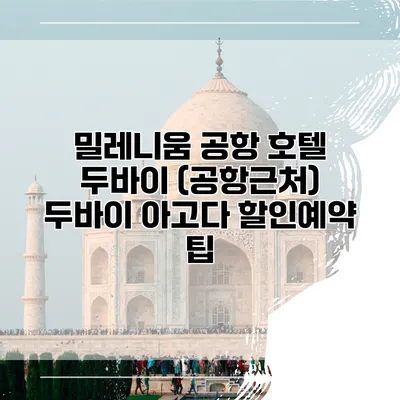 밀레니움 공항 호텔 두바이 (공항근처) 두바이 아고다 할인예약 팁