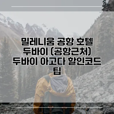 밀레니움 공항 호텔 두바이 (공항근처) 두바이 아고다 할인코드 팁