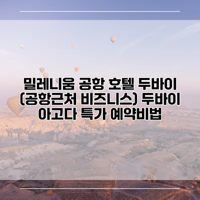 밀레니움 공항 호텔 두바이 (공항근처 비즈니스) 두바이 아고다 특가 예약비법