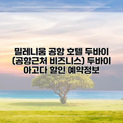 밀레니움 공항 호텔 두바이 (공항근처 비즈니스) 두바이 아고다 할인 예약정보