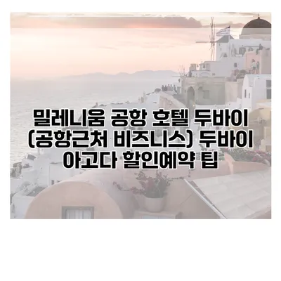 밀레니움 공항 호텔 두바이 (공항근처 비즈니스) 두바이 아고다 할인예약 팁