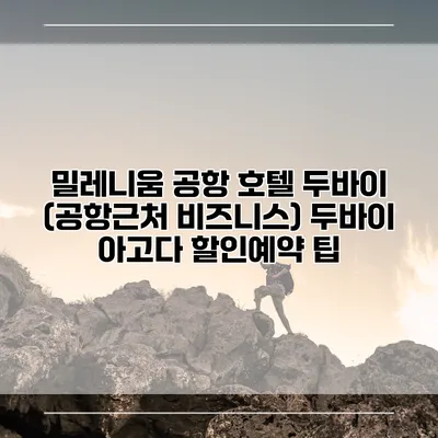 밀레니움 공항 호텔 두바이 (공항근처 비즈니스) 두바이 아고다 할인예약 팁