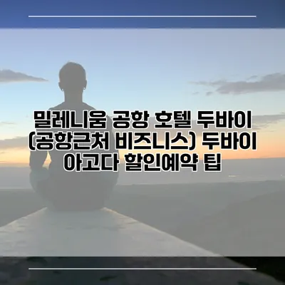밀레니움 공항 호텔 두바이 (공항근처 비즈니스) 두바이 아고다 할인예약 팁