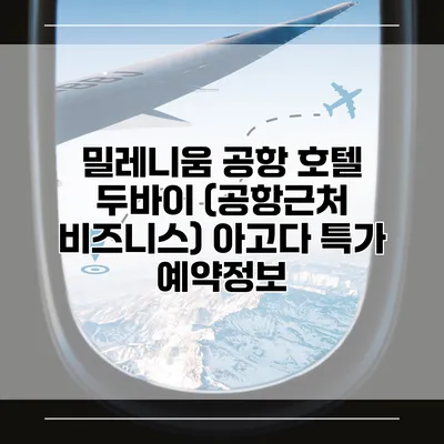 밀레니움 공항 호텔 두바이 (공항근처 비즈니스) 아고다 특가 예약정보