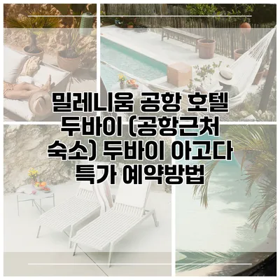 밀레니움 공항 호텔 두바이 (공항근처 숙소) 두바이 아고다 특가 예약방법