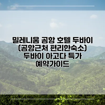 밀레니움 공항 호텔 두바이 (공항근처 편리한숙소) 두바이 아고다 특가 예약가이드