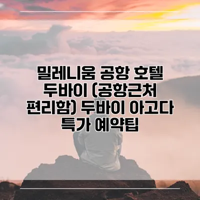 밀레니움 공항 호텔 두바이 (공항근처 편리함) 두바이 아고다 특가 예약팁
