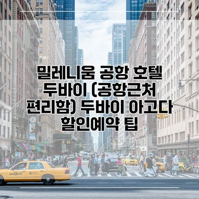 밀레니움 공항 호텔 두바이 (공항근처 편리함) 두바이 아고다 할인예약 팁