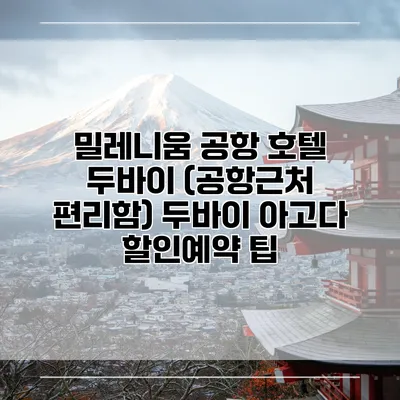밀레니움 공항 호텔 두바이 (공항근처 편리함) 두바이 아고다 할인예약 팁
