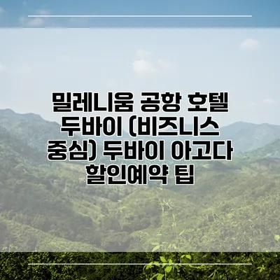 밀레니움 공항 호텔 두바이 (비즈니스 중심) 두바이 아고다 할인예약 팁